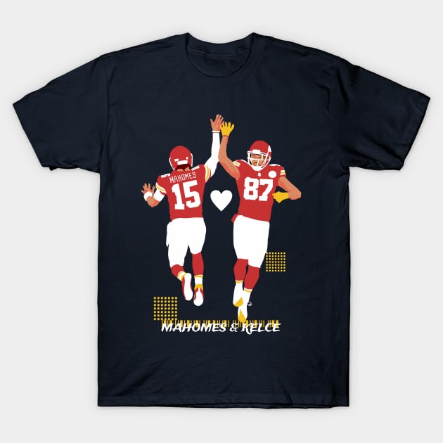 Mahomes & kelce teammate - RED T-Shirt by Mic jr